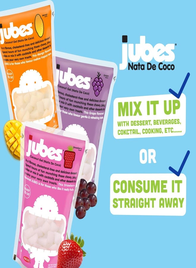 Jubes Grape Nata De Coco Jelly Cubes (12.7 oz, Pack of 6) - Grape Coconut Jelly Cubes for Sago - Coconut Gel in Syrup Toppings for Fruit Tea, Boba, Bubble Tea, Drinks, Desserts Yogurt, Ice Cream, Beverage - Image 5